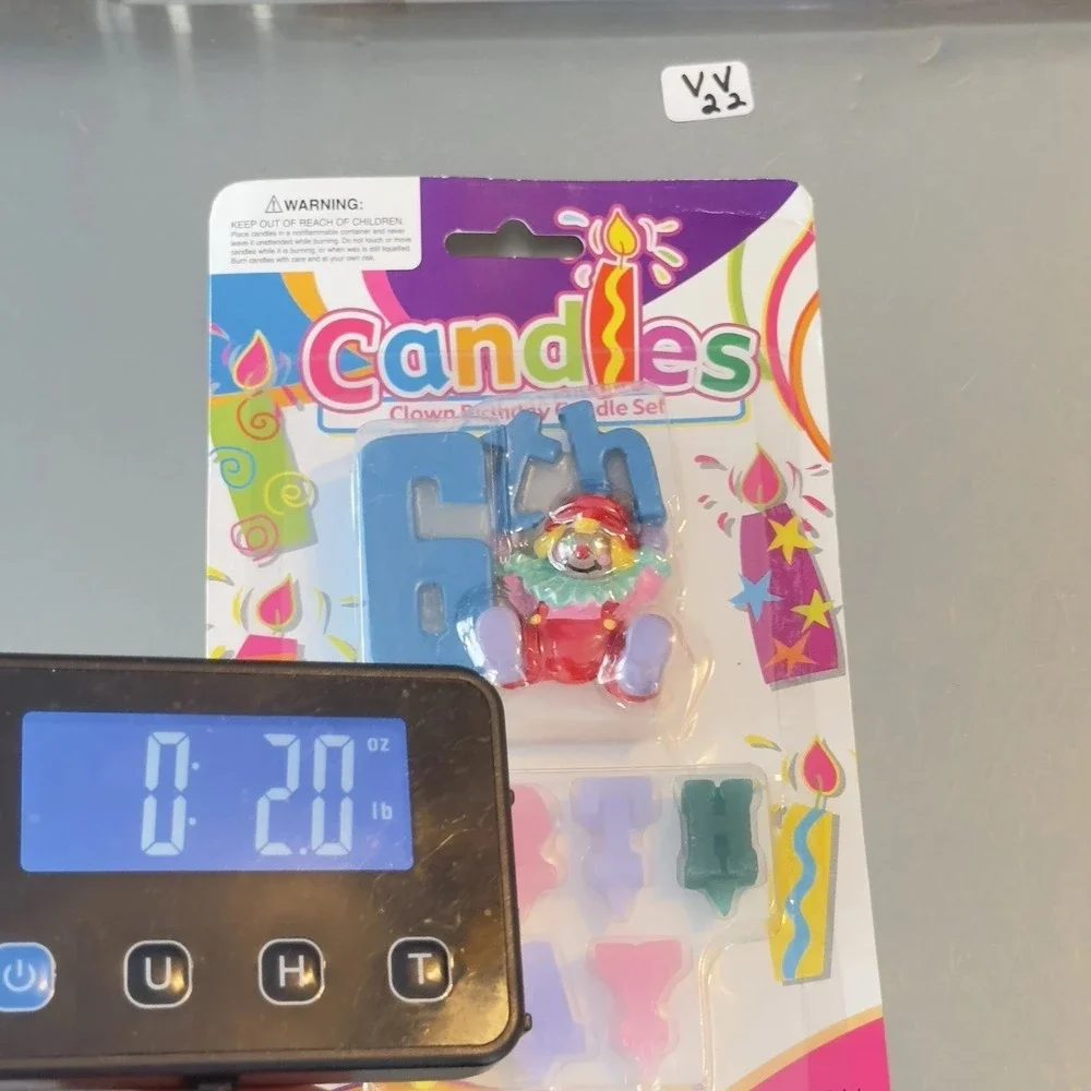 Vintage MTC Happy 6th Birthday Clown Candle Set‎ Circus Fun